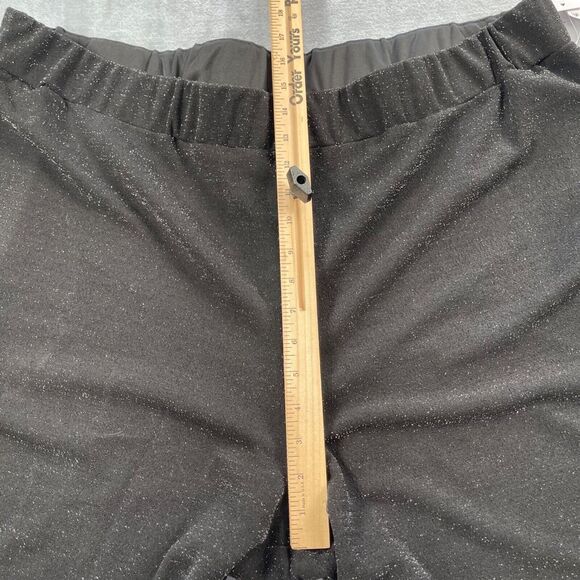 Liz Claiborne Pants Womens 2X Black Metallic Shimmer Cocktail Party Crepe - Picture 10 of 16